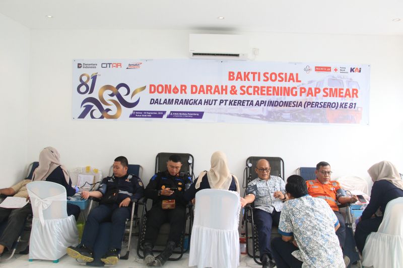 KAI Palembang Gandeng PMI, Aksi Donor Darah Ini Jadi Program Rutin